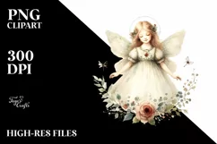 Vintage Fairy Watercolor Clipart Product Image 3