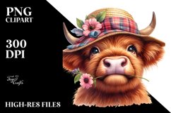 Cow Bored Highland Cow Portrait with Goofy Smile and Flower Product Image 3