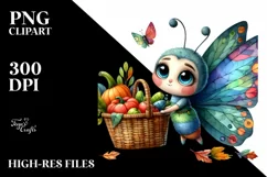 Baby Butterfly Autumn Basket | Clipart Product Image 3