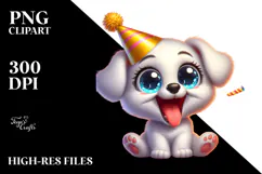 Excited Puppy Party Hat PNG Product Image 2