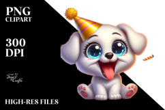 Excited Puppy Party Hat PNG Product Image 2