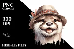 Funny Otter Smiling with Tounge Out | Clipart Product Image 3