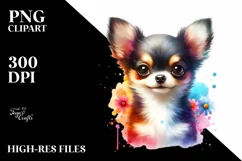 Watercolor Cute Chihuahua Summer Sticker Product Image 1
