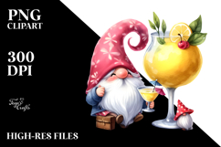 Whimsical Gnome with Cocktail PNG Product Image 2