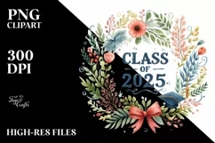 Class of 2025 in Watercolor | Clipart | Sublimation Product Image 1