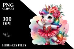 Colorful Baby Unicorn in Dancer&#039;s Outfit, PNG Product Image 3