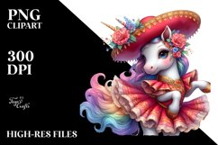 colorful baby unicorn in Redowa Dancer&#039;s Outfit, Sublimation Product Image 3