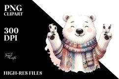 Funny Polar Bear Smiling with Victory Sign | Clipart Product Image 3