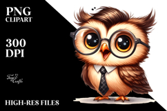 Standing Owl with Tie | Clipart Product Image 2