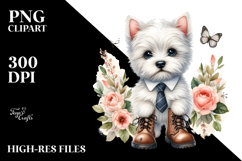 Watercolor Terrier Baby Tie Boots Product Image 2