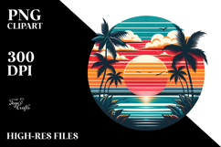 Retro Tropical Sunset PNG Product Image 2