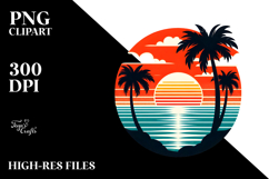 Retro Tropical Sunset PNG Product Image 2