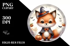 Cute Halloween Baby Fox PNG Product Image 3