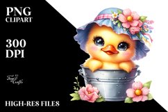Baby Duck with Spring Clothes, Colorful PNG Product Image 2