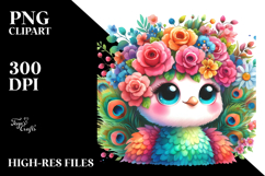 Vibrant Cartoon Peacock Clipart Product Image 2