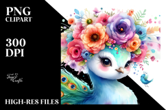 Vibrant Cartoon Peacock Clipart Product Image 2