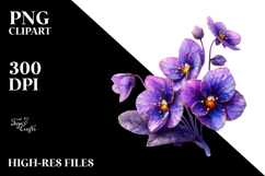 Violet with Metallic Insertions, Watercolor PNG Product Image 2