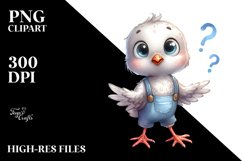 Funny Baby Dove Standing in Watercolor | Clipart | Product Image 3