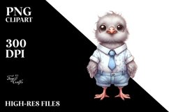 Funny Baby Dove Standing in Watercolor | Clipart | Product Image 3