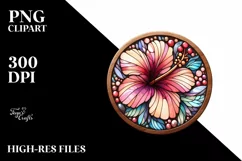 Wooden Stained Hibiscus Watercolor Splash | Sublimation | Product Image 1
