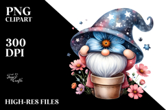 Cute Gnome with Cosmos PNG Product Image 2