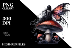 Gothic Fairy on Mushroom PNG Product Image 2