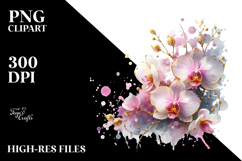 Orchid with Metallic Insertions, PNG Product Image 2