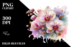 Orchid with Metallic Insertions, PNG Product Image 2