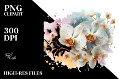 Orchid with Metallic Insertions, PNG Product Image 2