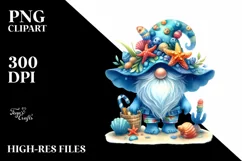 Summer Gnome with Azzure Accents | Sublimation | Clipart Product Image 3