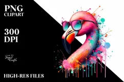 Colorful Flamingo Sunglasses Painting Product Image 1