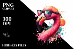 Colorful Flamingo Sunglasses Painting Product Image 1