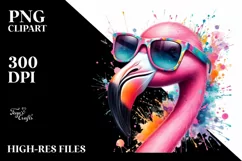 Colorful Flamingo Sunglasses Painting Product Image 1