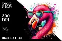 Colorful Flamingo Sunglasses Painting Product Image 1