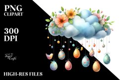 Cloud with Easter Eggs PNG Product Image 2