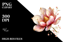 Magnolia with Golden Insertions PNG Product Image 2