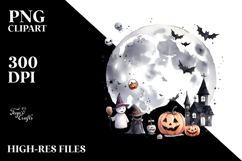 Funny Halloween Full Moon Clipart, Transparent PNG Product Image 2