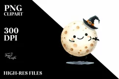 Funny Halloween Full Moon Clipart, Transparent PNG Product Image 3