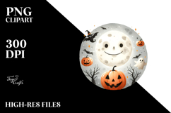 Funny Halloween Full Moon Clipart, Transparent PNG Product Image 2