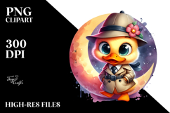 Goofy Baby Duck in Detective Trench Coat PNG Product Image 2