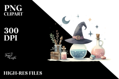 Quirky Witch with Magic Potion, PNG Product Image 2