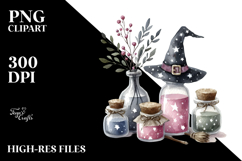 Quirky Witch with Magic Potion, PNG Product Image 2