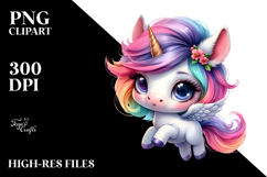 Cute Baby Unicorn Big Eyes PNG Product Image 2