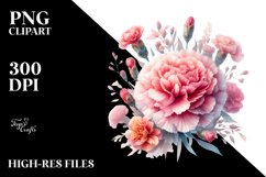 colorful carnation washed watercolor | Clipart Product Image 3