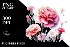 colorful carnation washed watercolor | Clipart Product Image 2