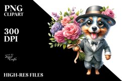 Dog Hat Dressed Flower Bouquet | Clipart Product Image 3