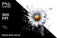 Metallic Daisy with Splash, PNG Product Image 2