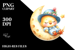 Baby Chicken Summer Watercolor Clipart Product Image 2