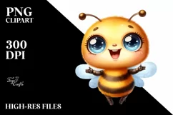 Cute Baby Bee Big Eyes Stand | Clipart Product Image 3
