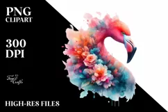 Artistic Vibrant Flamingo Watercolor Product Image 3
